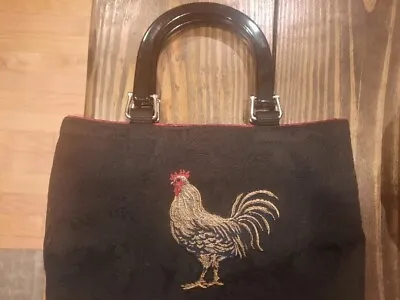 Rooster Embroidered TOTE Purse Handbag PURSE Rare Unique ❤️ Millie Q Originals • $43