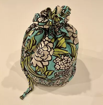 Vera Bradley Ditty Bag Island Blooms Cinch Plastic Lined Retired Pattern • $14.99