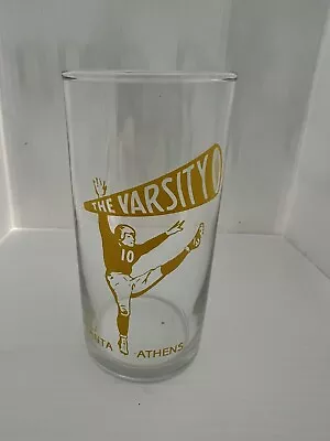 VTG The Varsity Football 8 Oz Glass Number 10 Atlanta Athens Yellow Juice • $12.99