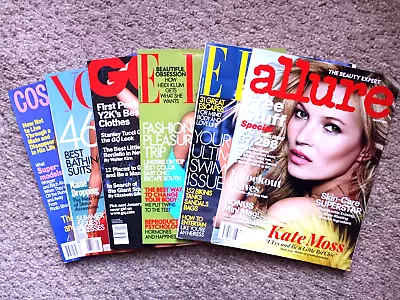 Fashion Magazine Lot Cosmopolitan Vogue Gq Elle Allure 1996 1999 2000 • $25