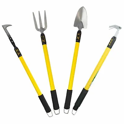 Garden Tool Kit Spade Shovel Fork Rake Weeder Telescopic Extendable Handles • £19.73