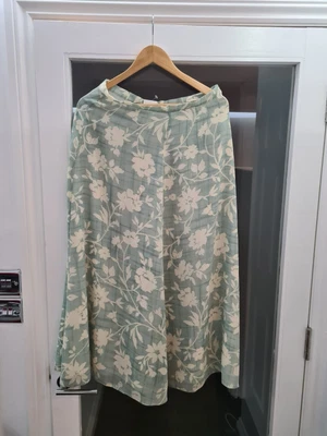 £24.99 • Buy Vintage Laura Ashley Pretty Green Mint Cream A Line Floral Skirt Size 14
