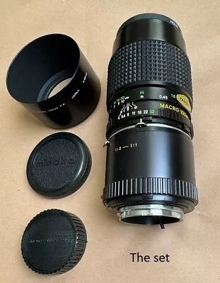 Minolta MD Macro Lens Rokkor 100mm F4 With Extension Tube And Hood Mint • $99