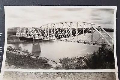 Two (2) B&W Photos Bridge Over Missouri River Near Sidney Montana 1930s • $2