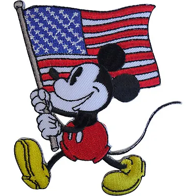 £2.79 • Buy Disney Mickey Mouse USA Flag Patch United States Of America Iron Sew On Badge