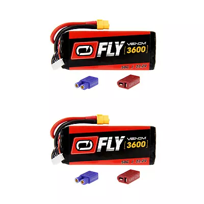 Venom Fly 50C 6S 3600mAh 22.2V LiPo Battery With UNI 2.0 Plug X2 Packs • $239.98