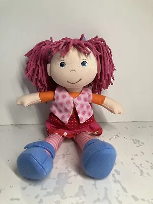 HABA Lilli-Lou 12  Soft Doll With Pink Hair In Pigtails Blue Eyes • $19.99