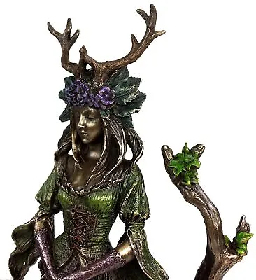 10  Antlered Guardian Goddess Of The Trees Viking Statue Bronze Finish • $70.38