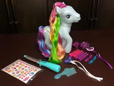 XL My Little Pony G3 Crystal Princess 9  Rainbow Dash Styling Pony Complete 2005 • $25