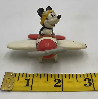 Vintage Mickey Mouse Pilot In Plane PVC Figure Applause Sky's The Limit • $8.99