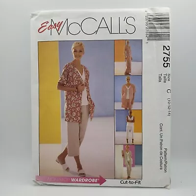 McCall's 2755 Unlined Jacket Dress Top Pants Sewing Pattern Size 10-14 Uncut • $4.99