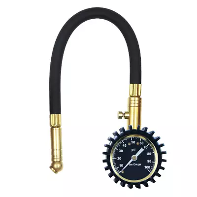 Car Tire Air Pressure Gauge Manometer Meter Tester With 0-100 PSI W/Rubber Tube • $19.70