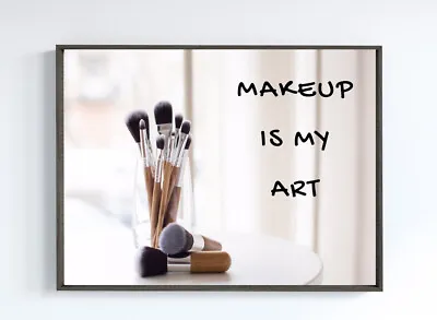 Makeup Brushes Picture Print Beauty MUA Poster Nail Salon Dressing Room A4 Art 4 • £4.49