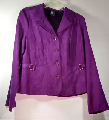 Jacket Womans Medium NWT Passion Purple LS Textured Stylish  RQT Signature Style • $13.49
