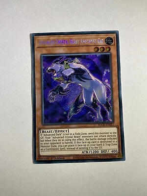 Yugioh Advanced Crystal Beast Amethyst Cat BLCR-EN011 Secret Rare 1st Edition • £0.99