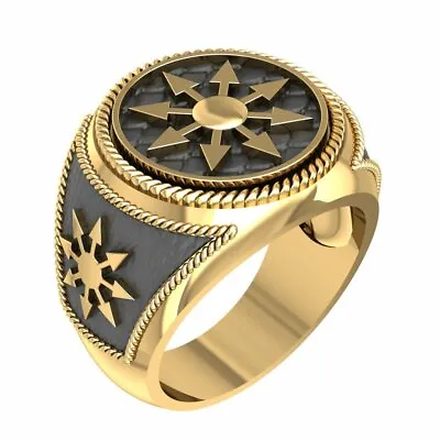$33.99 • Buy Magic 8 POINTED Chaos Star Ring Men's Punk Brass Jewelry