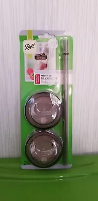 Ball Mason Drinkware Series Jar Sip & Straw Lids Regular Mouth Set Of Two  • $11