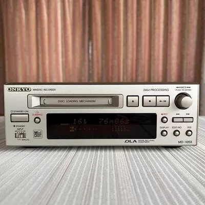 ONKYO MD-105X MD Mini Disc Recorder High Speed Audio Silver Working Very Good • $102.99