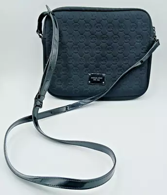 Michael Kors Black Embossed Soft Neoprene I-Pad Tablet Crossbody Bag Case 9x10 • $17.99