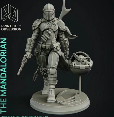 £35 • Buy Mandalorian Unpainted Resin Kits White Model 3D Print 125mm