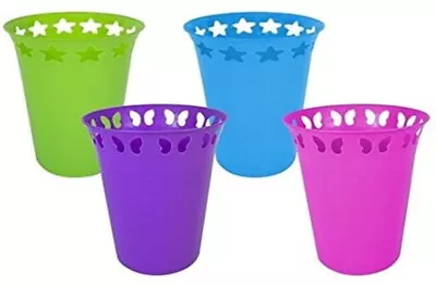 Bright Plastic Waste Storage Paper Dust Rubbish Bin Bins Basket Office Bedroom • £6.99