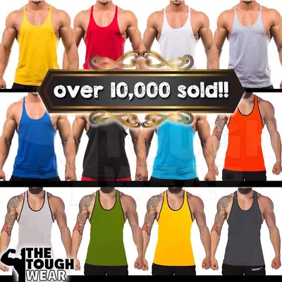 Gym Singlets - Men's Tank Top For Bodybuilding And Fitness - Stringer Sports • $9.99