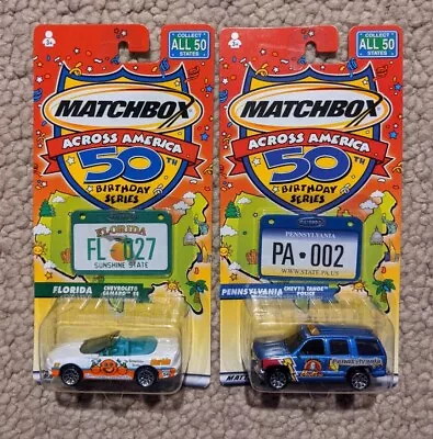 4x 2001 Matchbox Across America 50th Birthday Series Pennsylvania Florida • $10