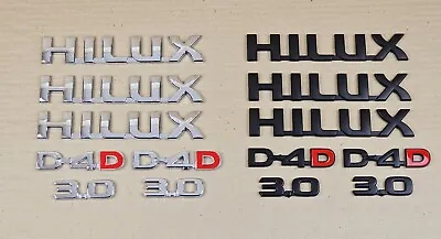 $40 • Buy Toyota Hilux 2005-2015 Badge Set Of 7 Pieces Hilux, D4D, 3.0, Black Or Chrome