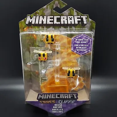 Minecraft Caves & Cliffs Bees Action Figure W/ In Game Code & Paper Craft Blocks • $17.99