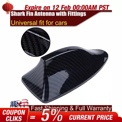 Universal Carbon Fiber Shark Fin Antenna Car AUTO Aerial FM/AM Radio Signal US! • $7.89