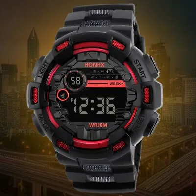 Casual Sports Watch Waterproof Big Dial Wristwatches Digital Watch  Men • $9