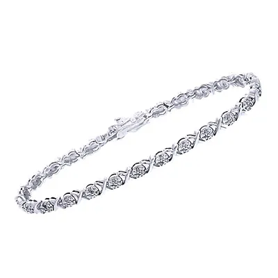 1/2 Ct Tennis Bracelet Round Natural Diamond 14k Gold Plated Sterlg For Women's • $470.43