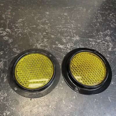 Antique Vintage The K-D Lamp Co Yellow Reflectors Pair  • $65