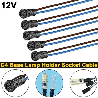 G4 Base Lamp Holder LED Bulb Socket CableHalogen Down Light Fittings 12V Black • £1.56