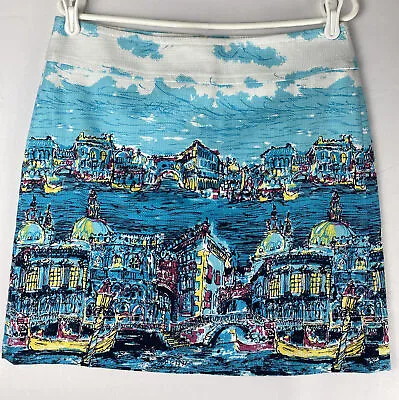 Talbots Skirt Sz 8 Venice Italy Gondola Print  • $26.50