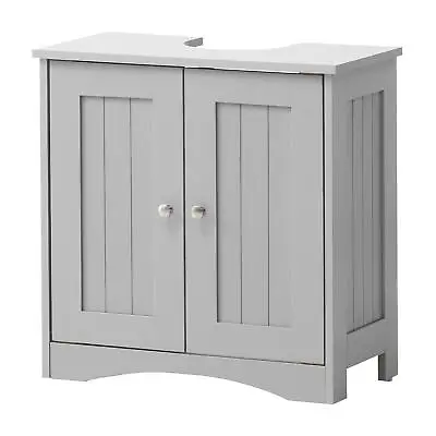 Grey Bathroom Under Sink Cabinet Basin Storage Cupboard Vanity Unit Furniture • £34.99