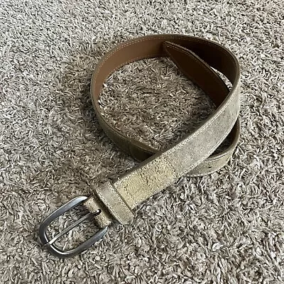 Allen Edmonds Nubuck Suede Sand Brown Leather Belt Made In USA 34 • $40