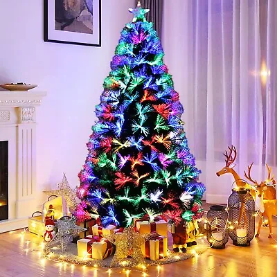 £3.29 • Buy Pre Lit Christmas Tree Fibre Optic Lights Artificial 4ft 5ft 6ft Xmas Home Decor