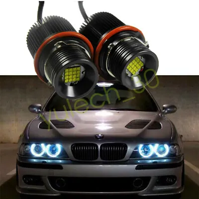 80W Angel Eyes Halo LED Lights Bulb For BMW E39 E87 E60 E63 E65 E66 E53 X5 E83 • $37.49