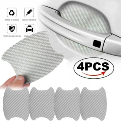 $3.42 • Buy 4* Carbon Fiber Car Door Handle Protector Sticker Anti-Scratch Films Accessories