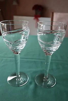 2  Aura  Wine Glasses By Waterford Crystal/Jasper Conran Immaculate Condition 9  • £120