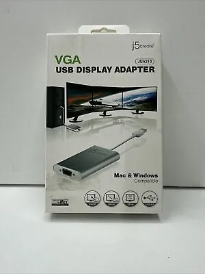 USB 2.0 To VGA Display Adapter JUA210 Windows & Mac Compatible J5Create • $16.99