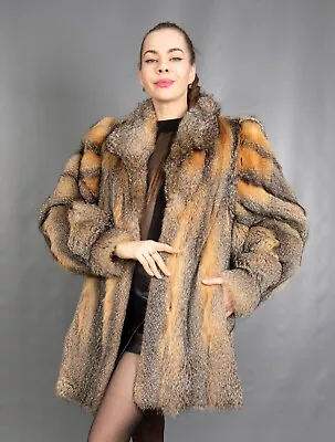 3602 Superior Real Gray Fox Coat Luxury Fur Jacket Beautiful Look Size M • $1