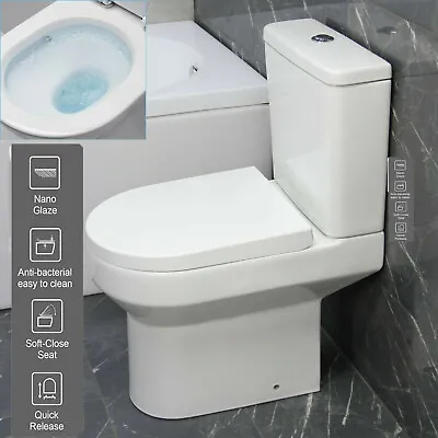 £159.99 • Buy Toilet WC Close Coupled Rimless Cloakroom 420 MM Pan H Soft Close Heavy Seat T93