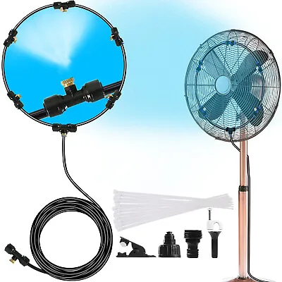 Misting Cooling System Fan Cooler Outdoor Patio Garden Water Mist Nozzles 19.6FT • $9.85