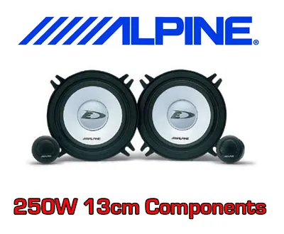 ALPINE 13cm 2-way SXE CAR DOOR 5.25  Inch COMPONENT SPEAKERS TWEETERS NEW • £47.02