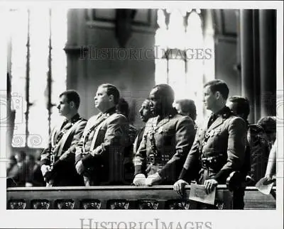 1985 Press Photo Boston Police Officers Attend Mass At Holy Cross Cathedral • $17.99