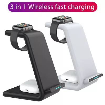 $28.49 • Buy Wireless Charger Dock Charging Station 3 In 1 For Apple Watch IPhone 13 12 11 XS