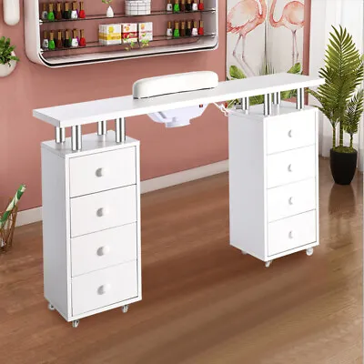 Manicure Nail Table Beauty Bar Salon Nail Art Station Cabinet W/ Dust Collector • £169.95