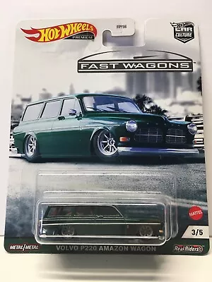 VOLVO P220 AMAZON WAGON - Fast Wagons - Hot Wheels Car Culture REAL RIDERS 1:64 • $6